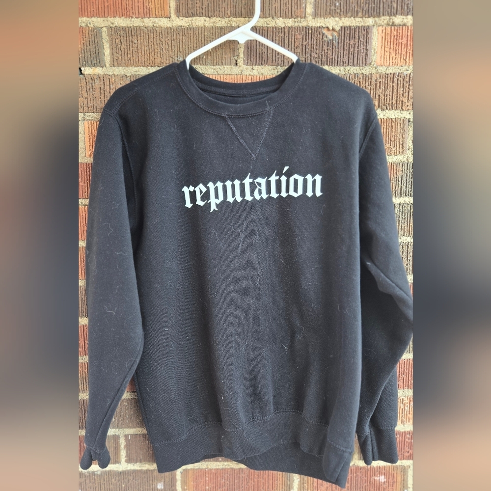 'Reputation" Black Crewneck Sweater